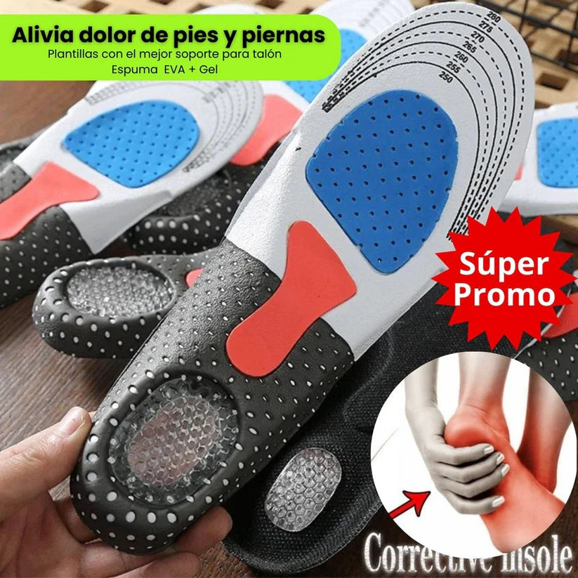 Alivia el dolor de pies y piernas - Plantillas de Gel Ortopédicas Unisex